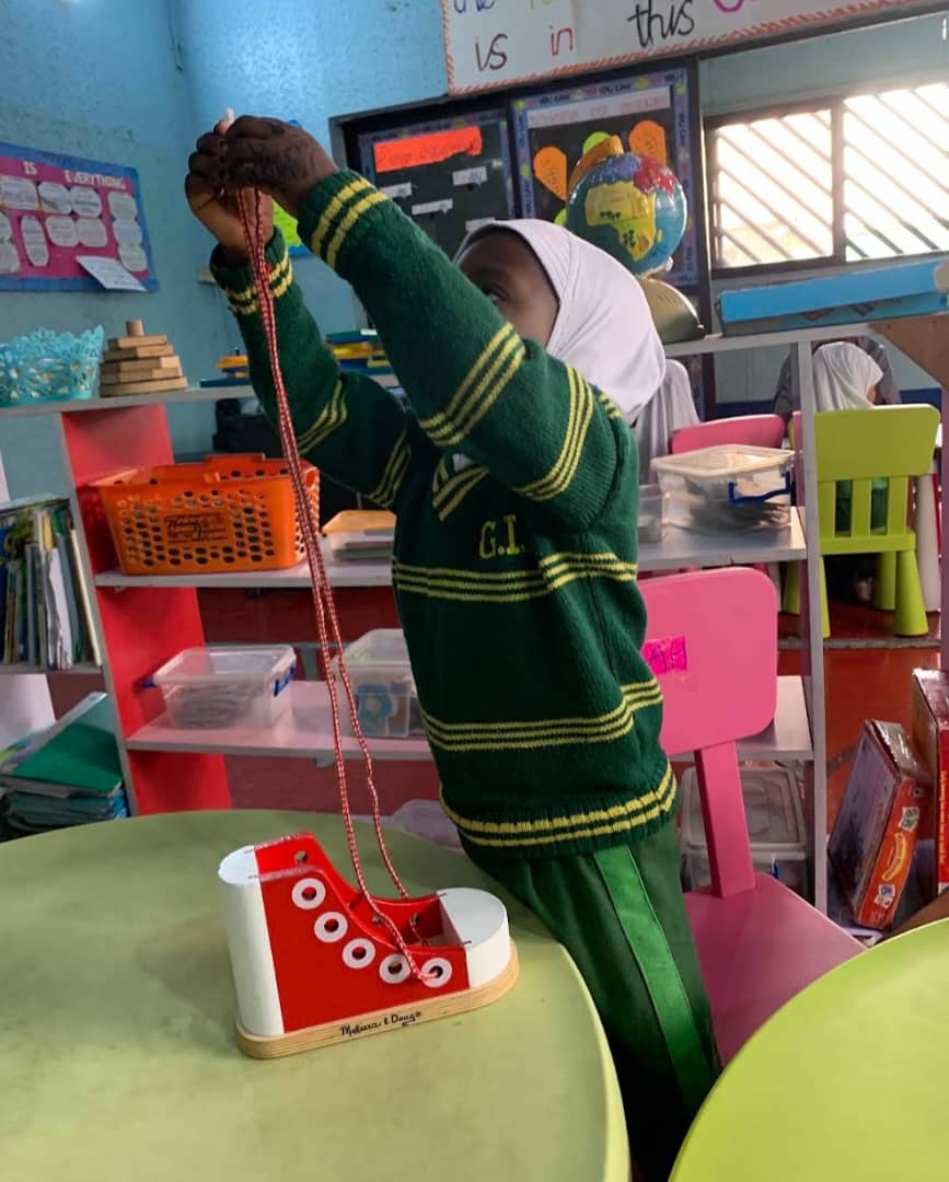 A pupil taking part in a hands-on Western school lesson at GIFTS